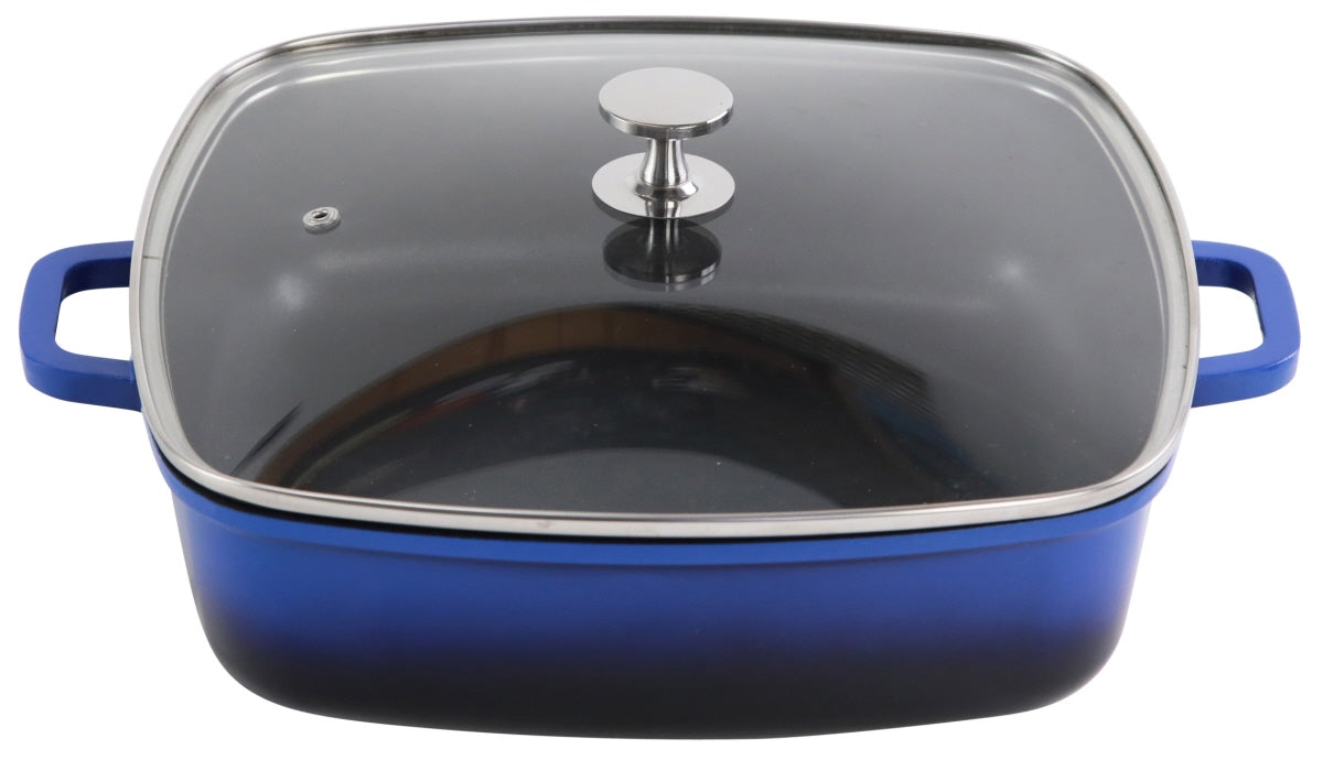 AluChef® Bräter, quadratisch 28 cm x 28 cm / blau
