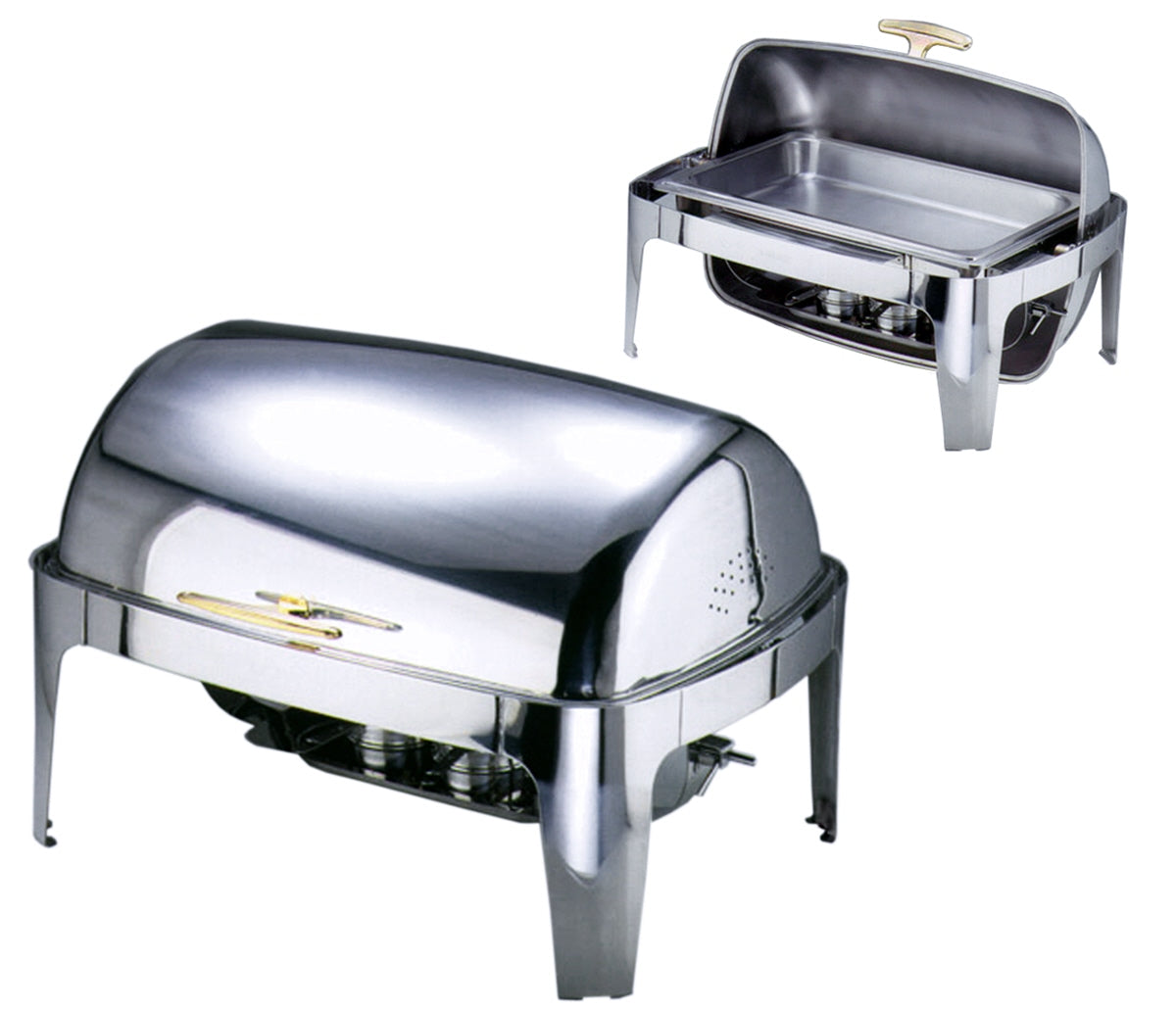 Roll Top Chafing Dish mit zwei Brennbehältern