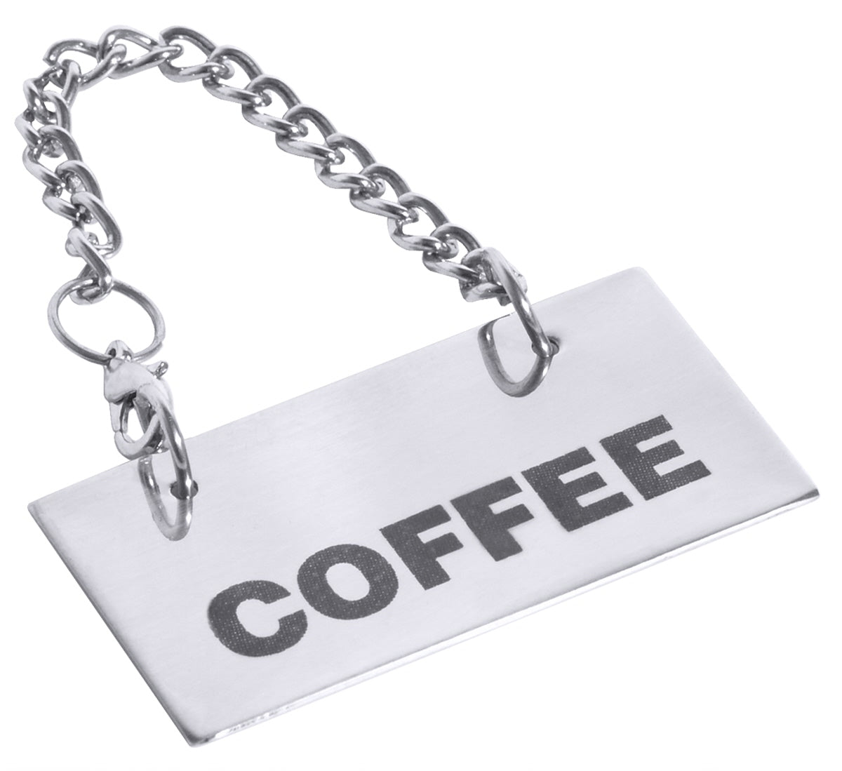 Schild für Kannen KAFFEE, Edelstahl 18/0, Größe wählbar