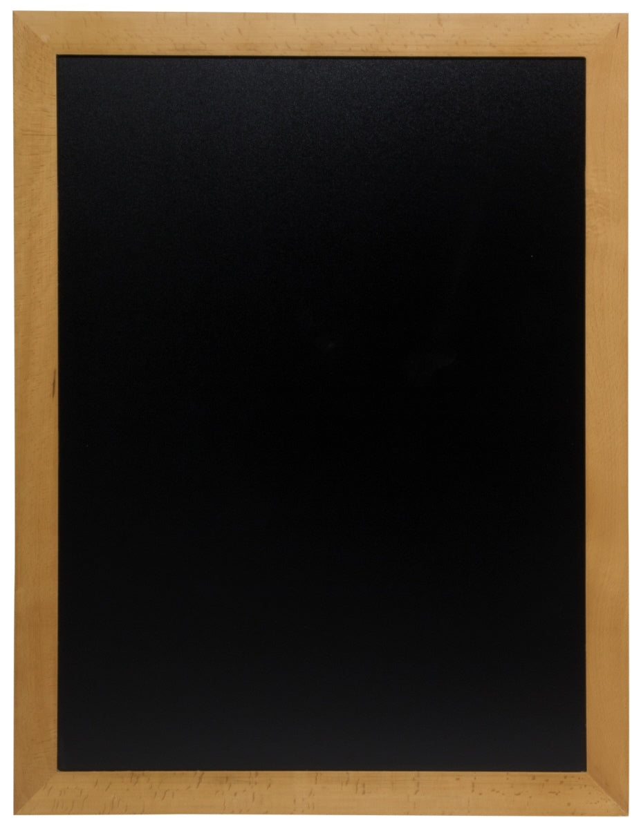 Wandkreidetafel, teakfarben, schwarzem PVC Kunststoff, Größe wählbar