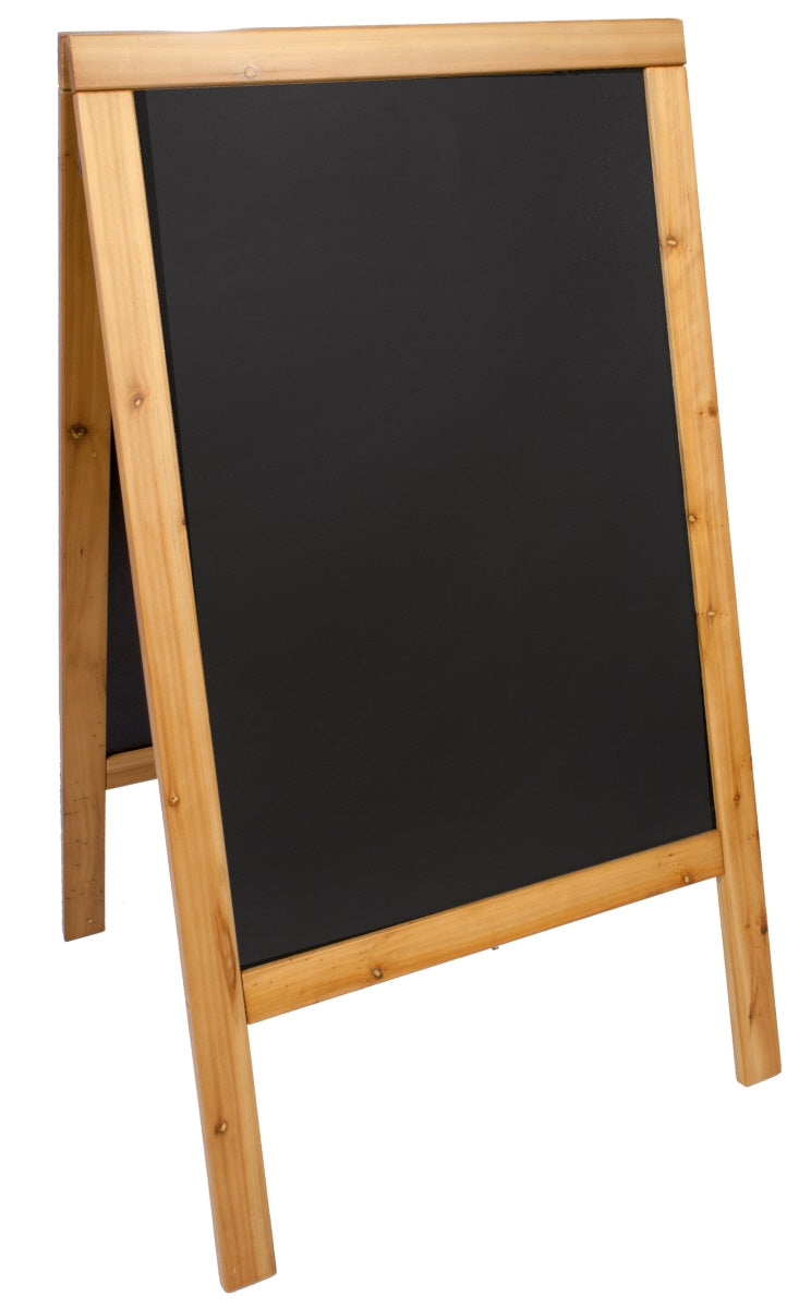 Kundenstopper mit Kreidetafel , schwarz, lackiertem Kiefernholz, Größe wählbar